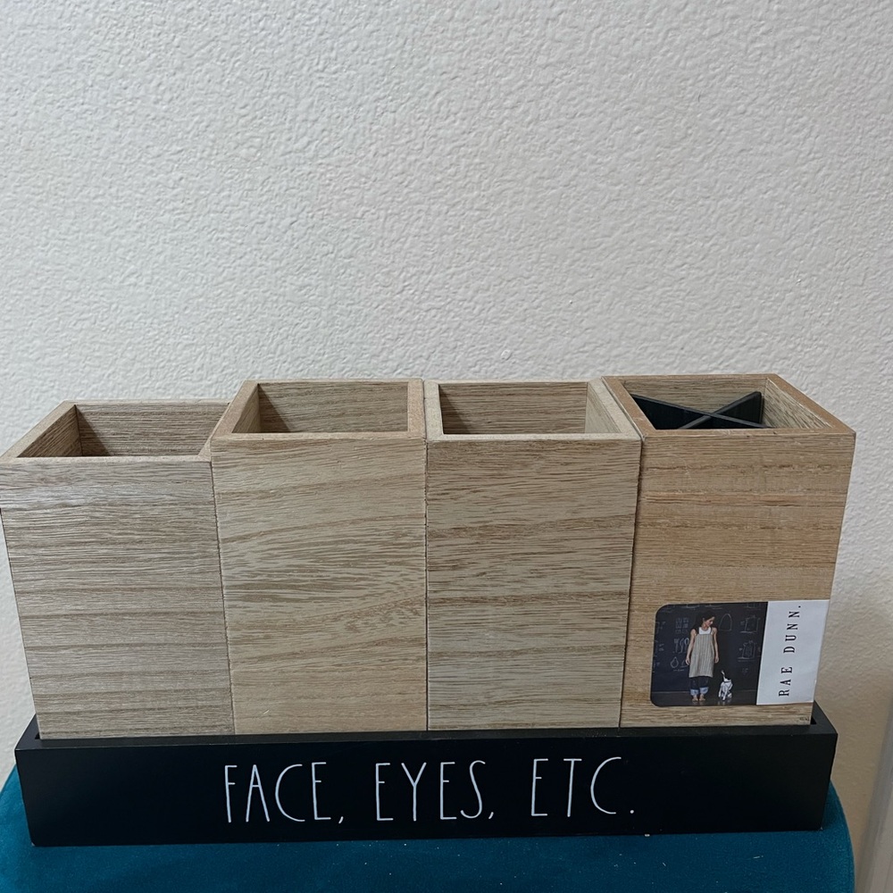 Brown 5 pcs set wooden make up organizer Rae Dunn - Picture 9 of 9